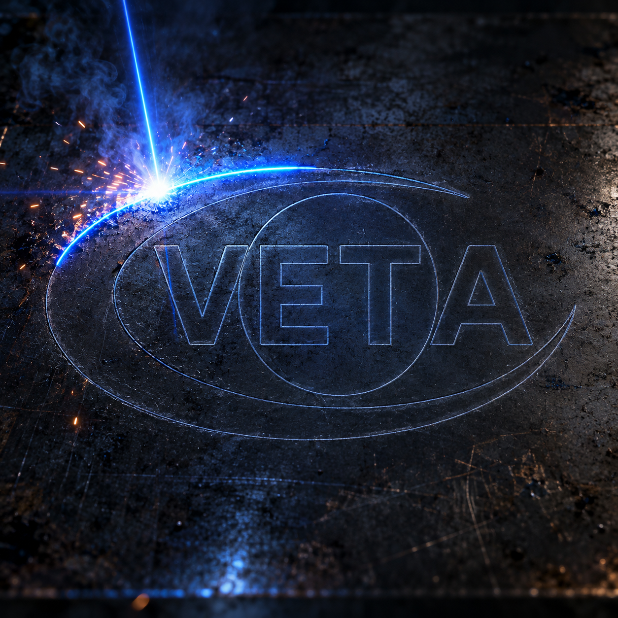 VETA laserski rezani logo VETA d.o.o. laserski rezani metalni logo